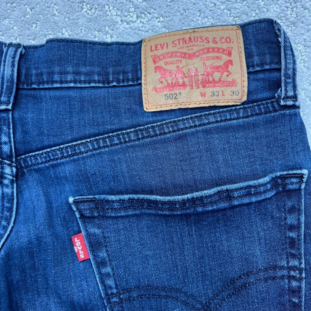 Levis 502 Jeans 33x30(34x28) Regular Taper Blue Denim Stretch All Seasons Tech